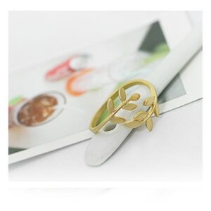 Δαχτυλίδι φυλλαράκια χρυσαφί